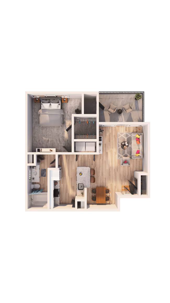 A1B Renovated 1225 floor plan
